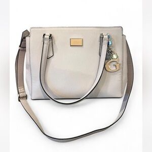 Guess Light Pink Shoulder Bag with Charm & Detachable Strap